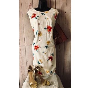 BRITISH!🇬🇧Sequined Dress With Embroidered Flowers Sz 12 Perfect for Spring!🌸